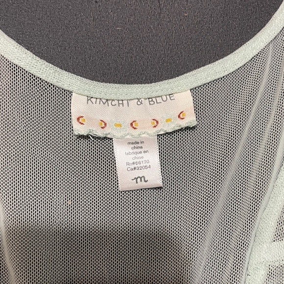 Light Mint Mini Dress/Babydoll with Floral Trim - Picture 2 of 7